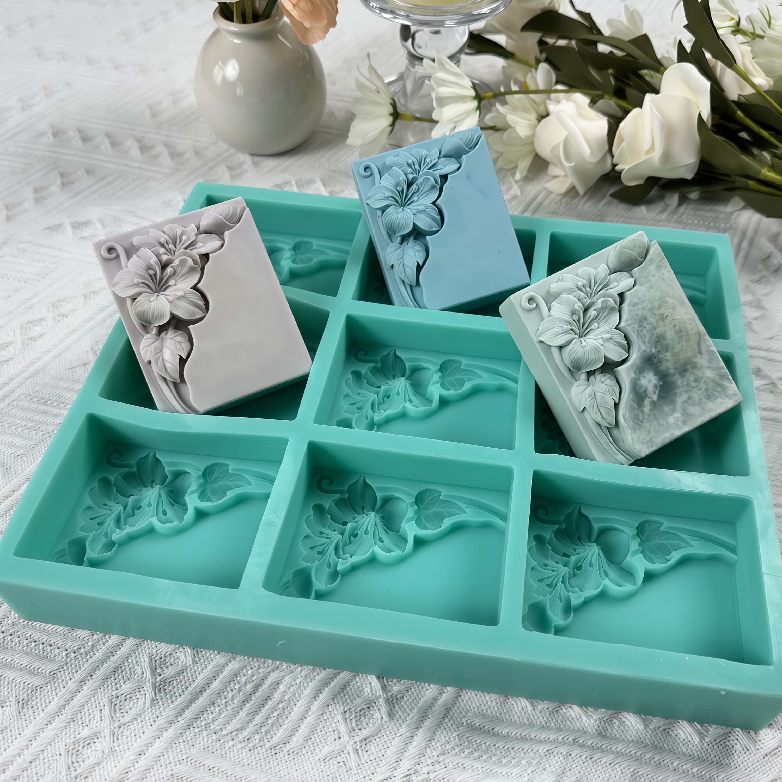 9 تجاويف قالب صابون زهرة التنغ - مراجعة Soap Making Vendors وسعره